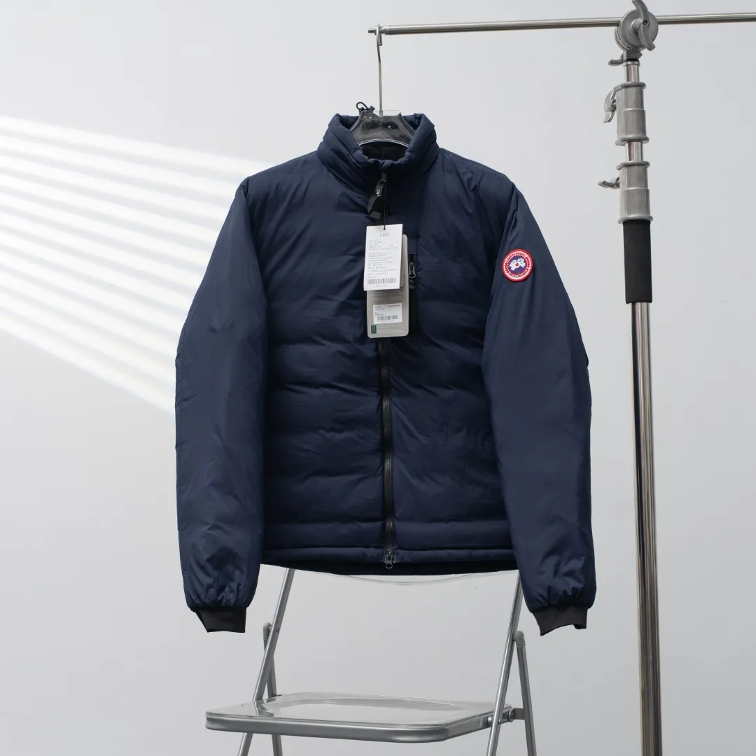 P860 CANADA GOOSE丨Canada Goose 5079 single zipper sleeve logo stand collar down jacket Color: Dark Blue Size: S-XXL